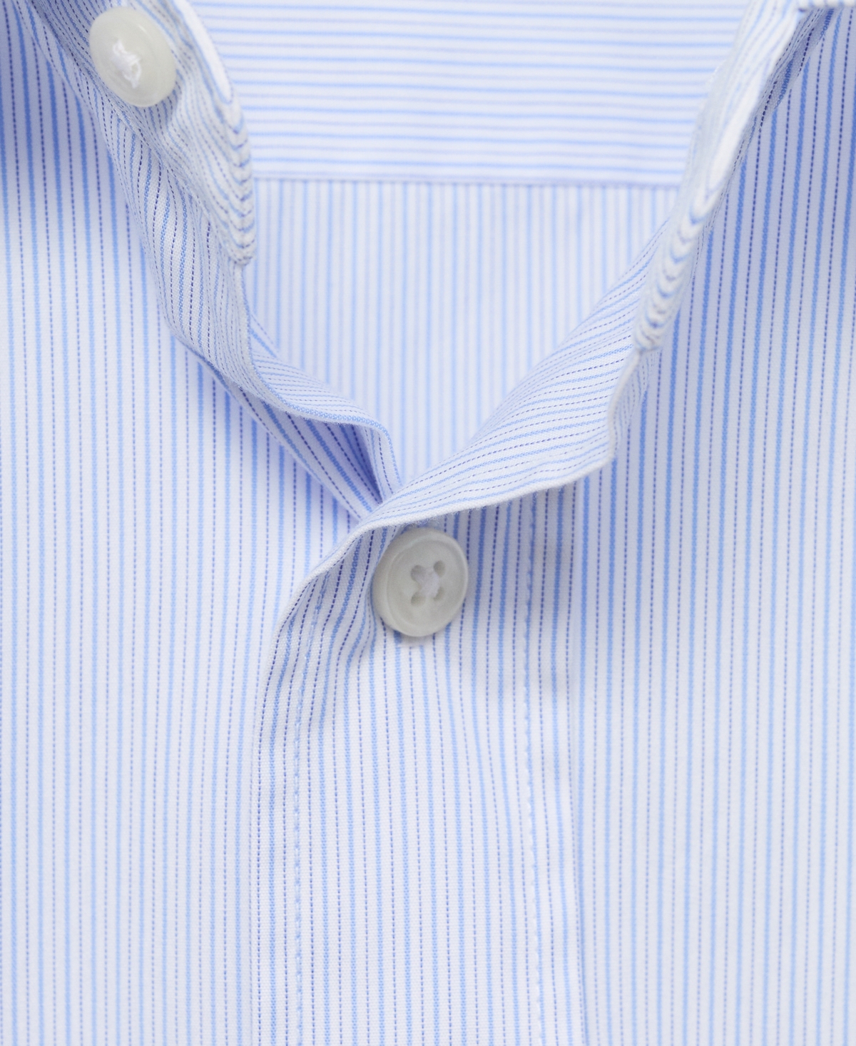 Mango Men's Regular Fit Striped Cotton Shirt In White