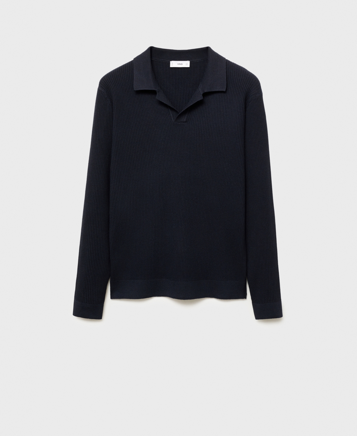Mango Men's Cotton-blend Ribbed Polo Sweater In Blue