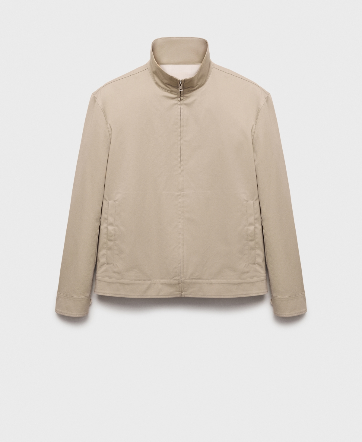Mango Men's Zipper Cotton Jacket In Neutral