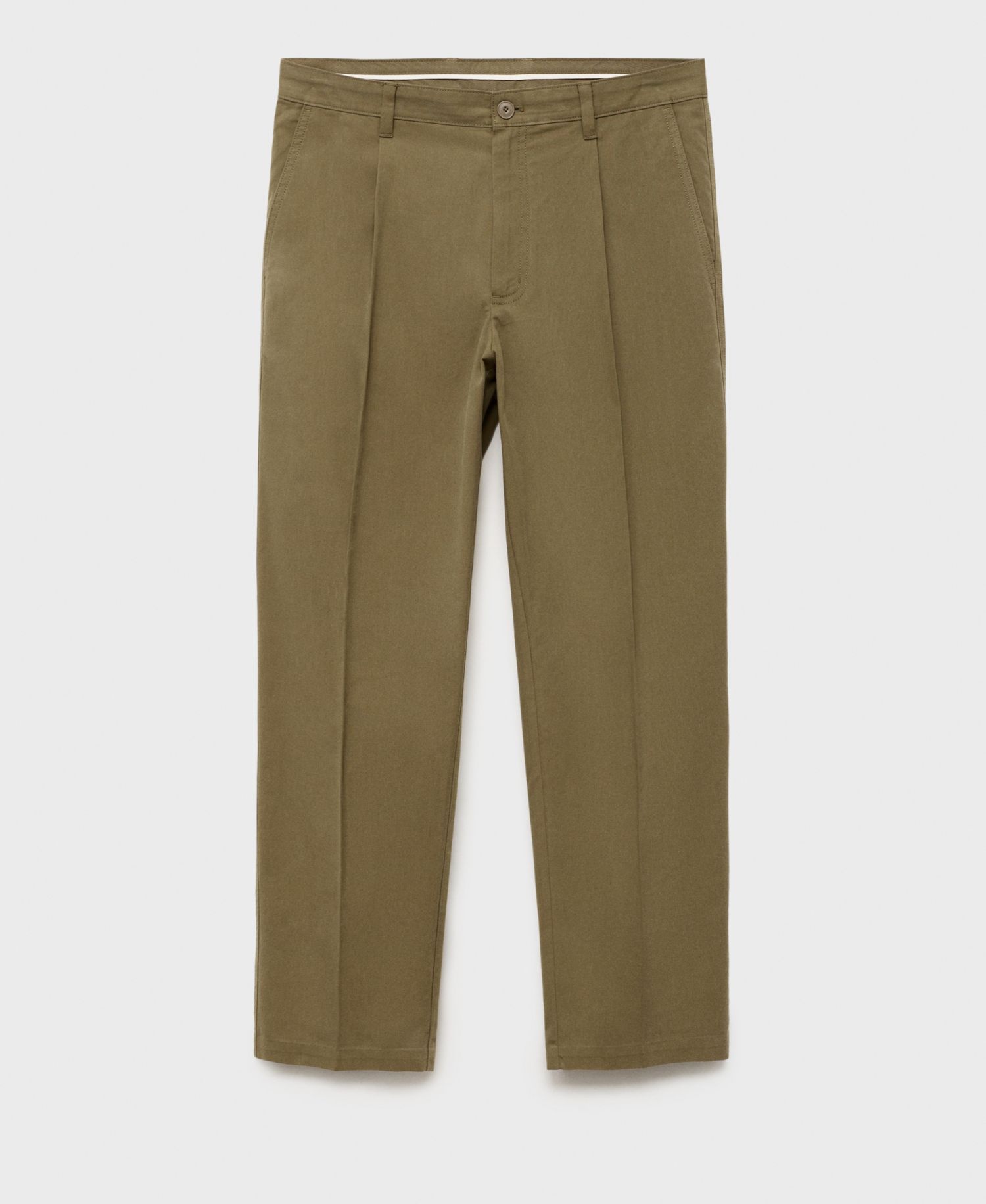 Men's Cotton-Blend Straight-Leg Pleated Pants