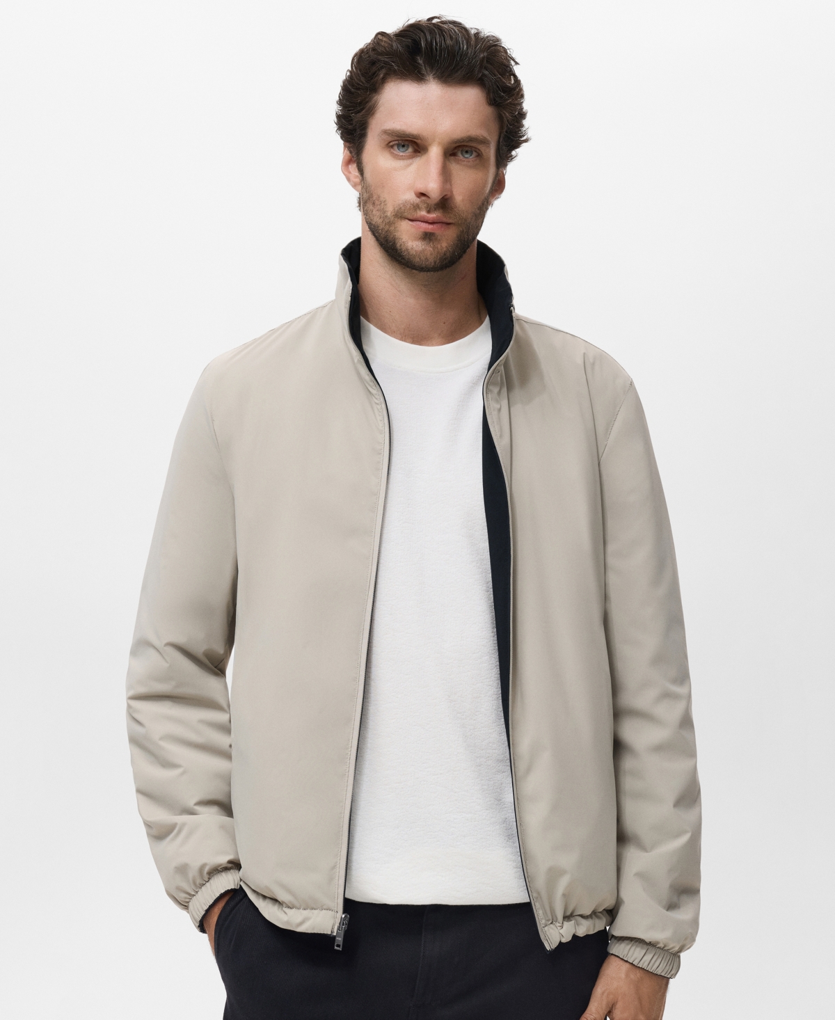 Mango Men's Quilted Water-repellent Reversible Jacket In Blue