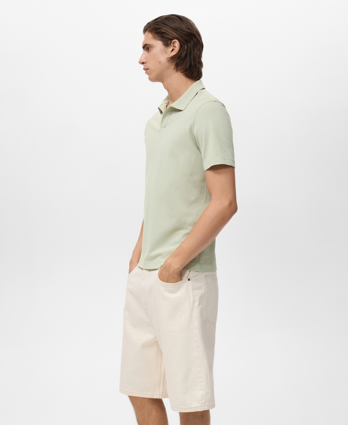 Mango Men's Cotton Pique Polo Shirt In Green