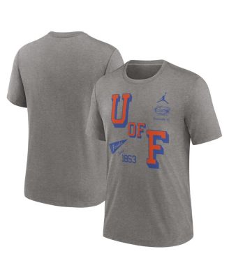 Jordan - Men's Heather Gray Florida Gators Blitz Roll Call Tri-Blend T-Shirt