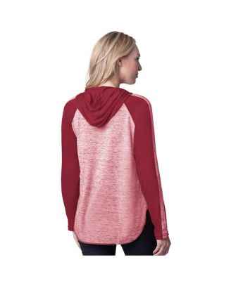 Women's Crimson Alabama Crimson Tide Underdog Bling Raglan Long Sleeve Hoodie T-Shirt