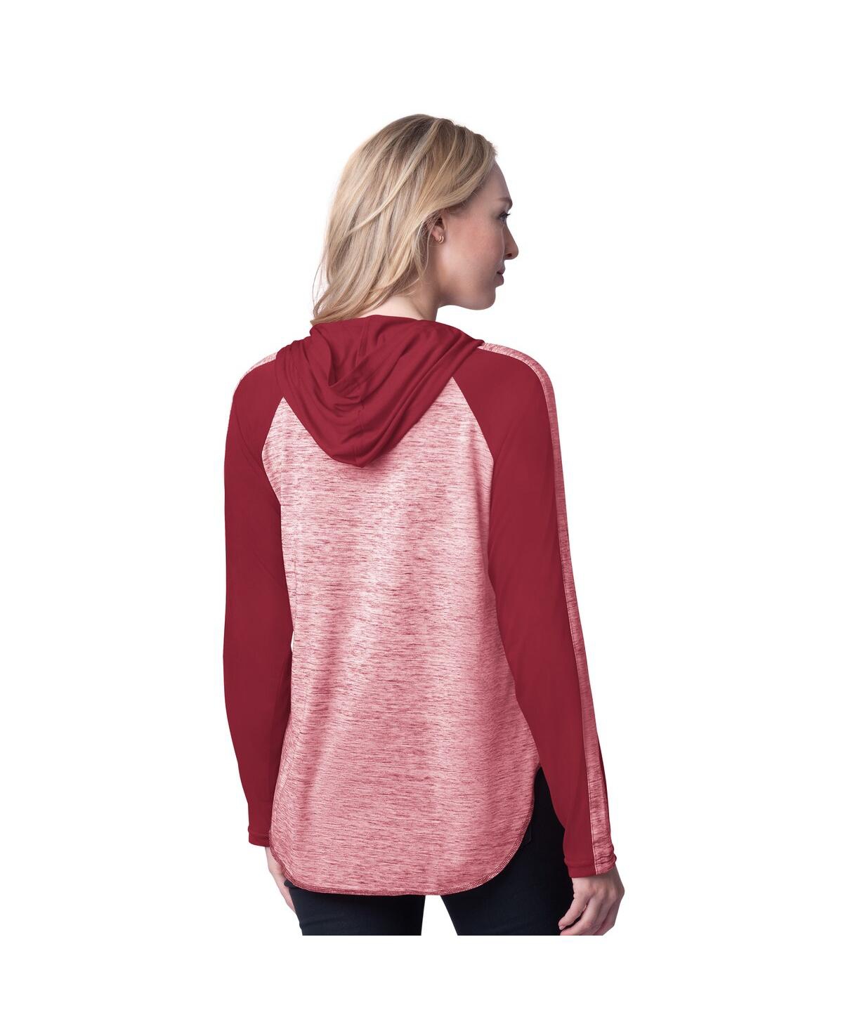 G-iii 4her By Carl Banks Women's Crimson Alabama Crimson Tide Underdog Bling Raglan Long Sleeve Hoodie T-shirt In Multi