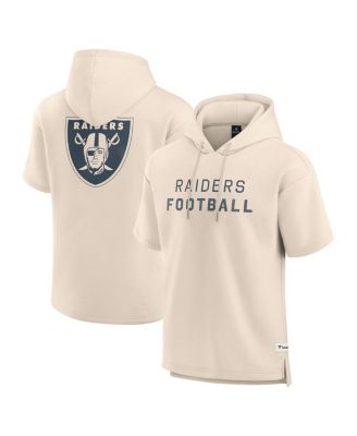 Fanatics - Men's Cream Las Vegas Raiders Elements Future Ground Lettering Short Sleeve Pullover Hoodie
