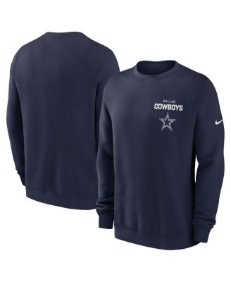 Nike - Men's Navy Dallas Cowboys Primetime Club Fleece Pullover Sweatshirt
