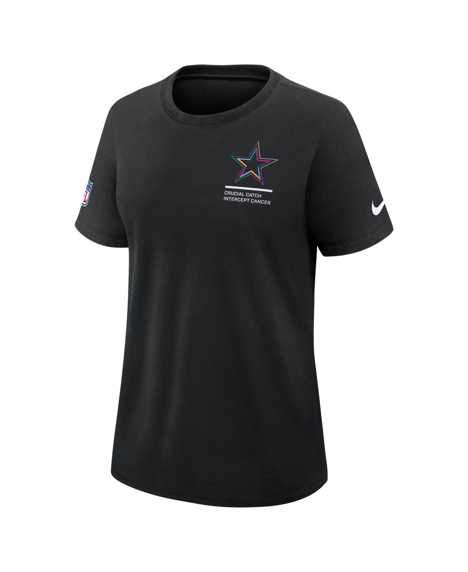 Women's Black Dallas Cowboys 2025 NFL Crucial Catch Tri-Blend Dri-FIT T-Shirt