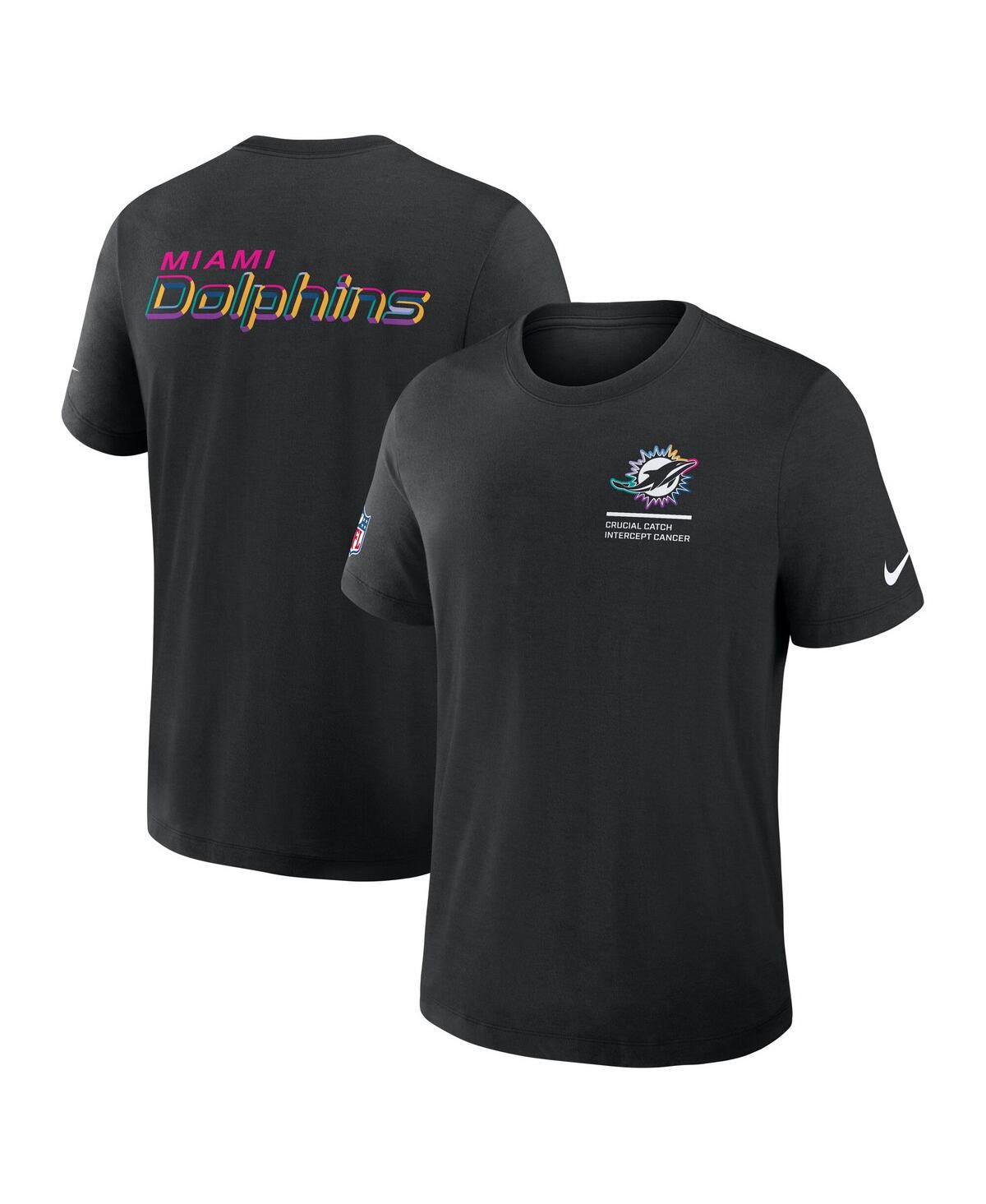 Мужская черная футболка Miami Dolphins 2025 NFL Crucial Catch Tri-Blend Dri-FIT