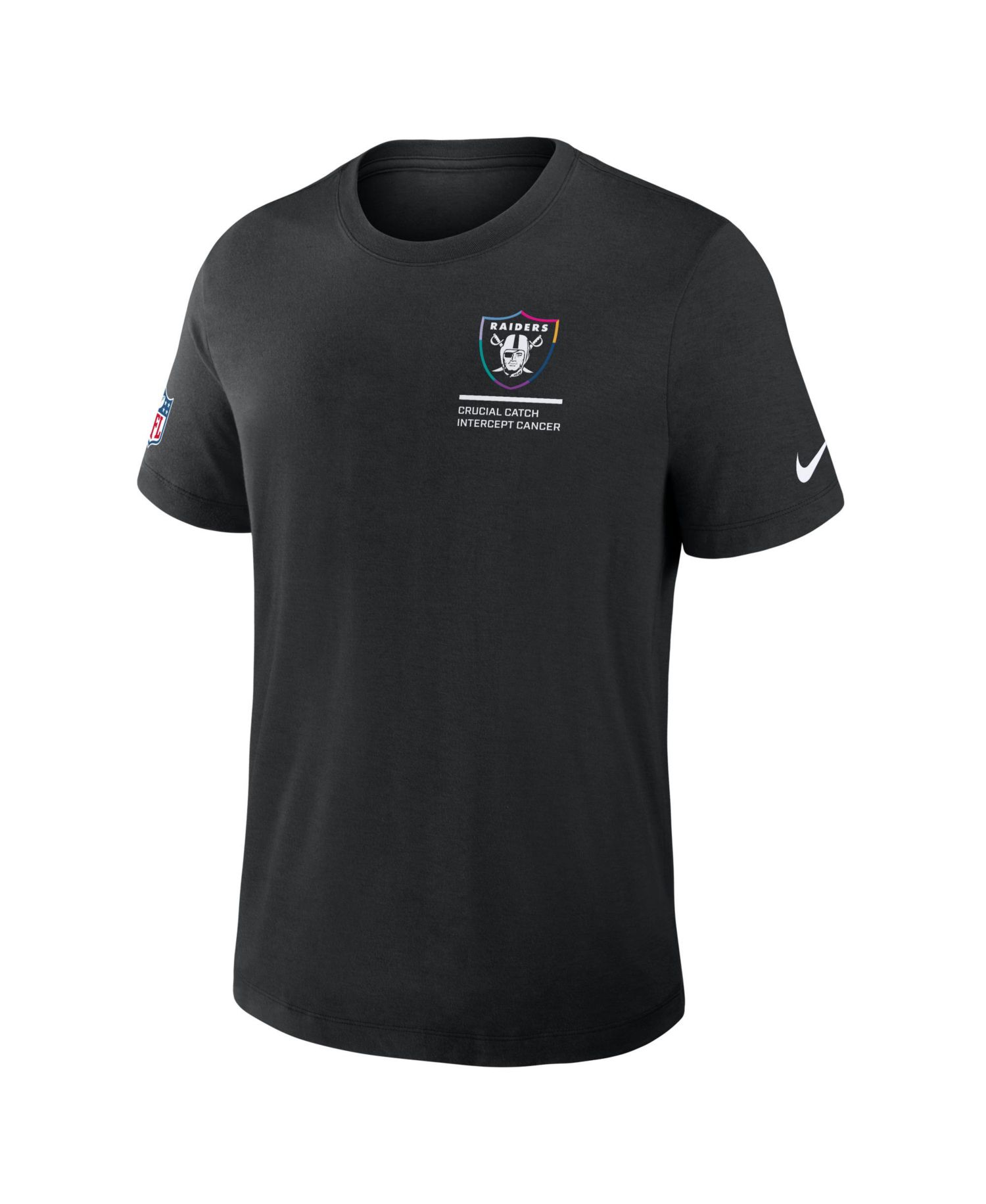 Men's Black Las Vegas Raiders 2025 NFL Crucial Catch Tri-Blend Dri-FIT T-Shirt