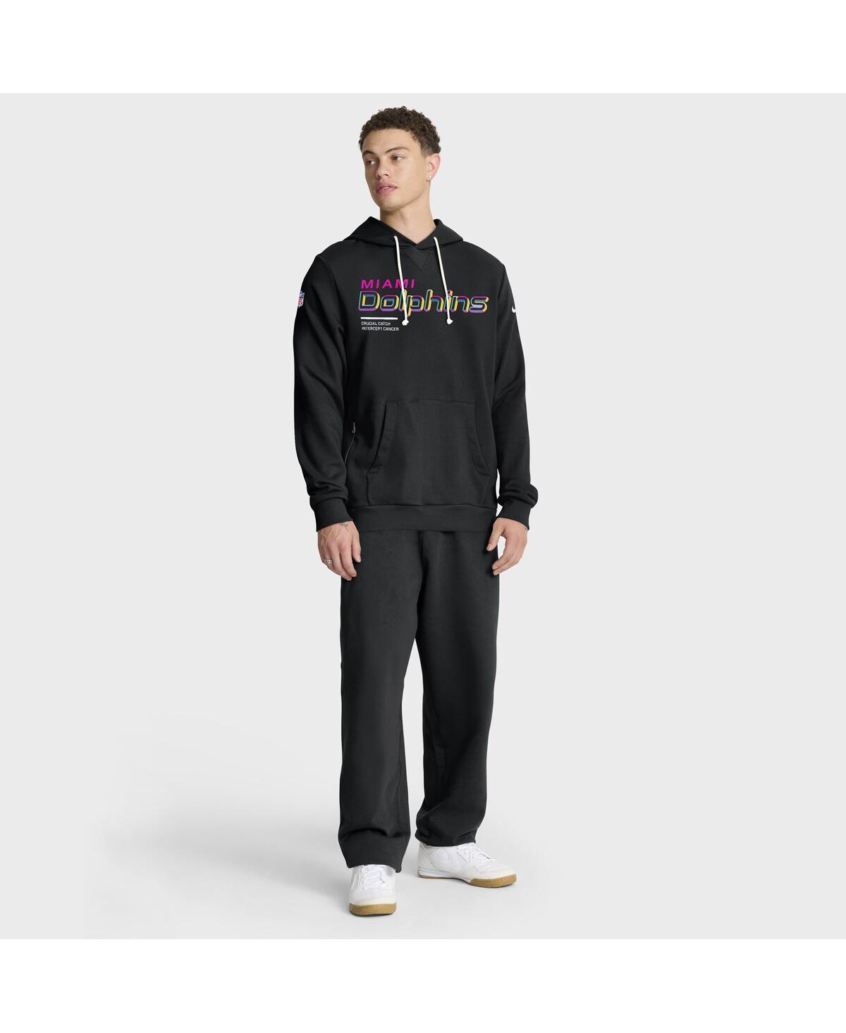 Nike Men's Black Miami Dolphins 2025 Nfl Crucial Catch Sideline Standard Issue Dri-fit Hoodie In Black