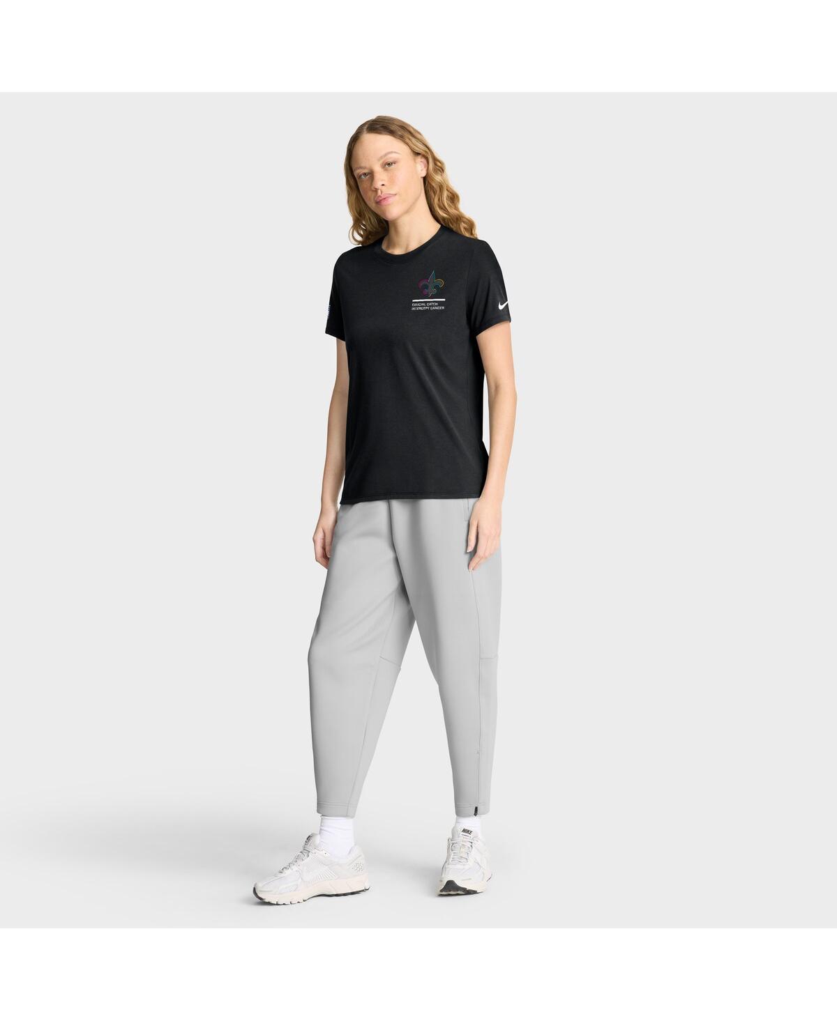 Nike Women's Black New Orleans Saints 2025 Nfl Crucial Catch Tri-blend Dri-fit T-shirt In Black