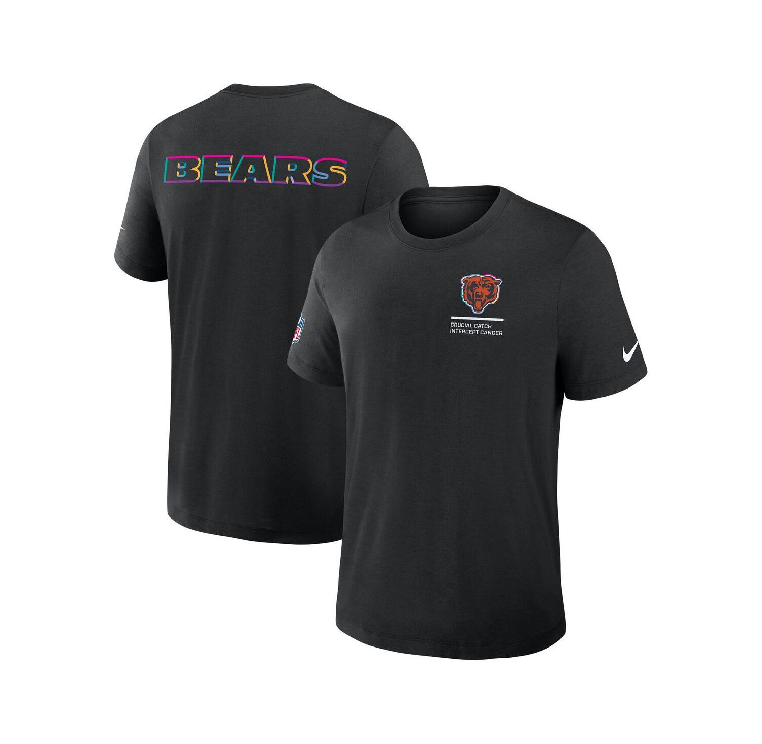 Men's Black Chicago Bears Tall 2025 NFL Crucial Catch Tri-Blend Dri-FIT T-Shirt