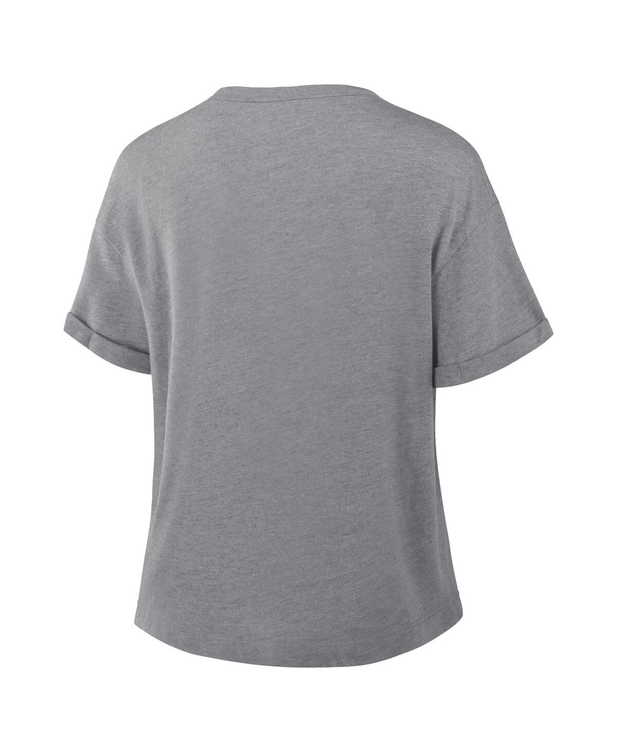 Fanatics Women's Heather Gray Pittsburgh Steelers Swing Pass Tri-blend Boxy T-shirt In Gray