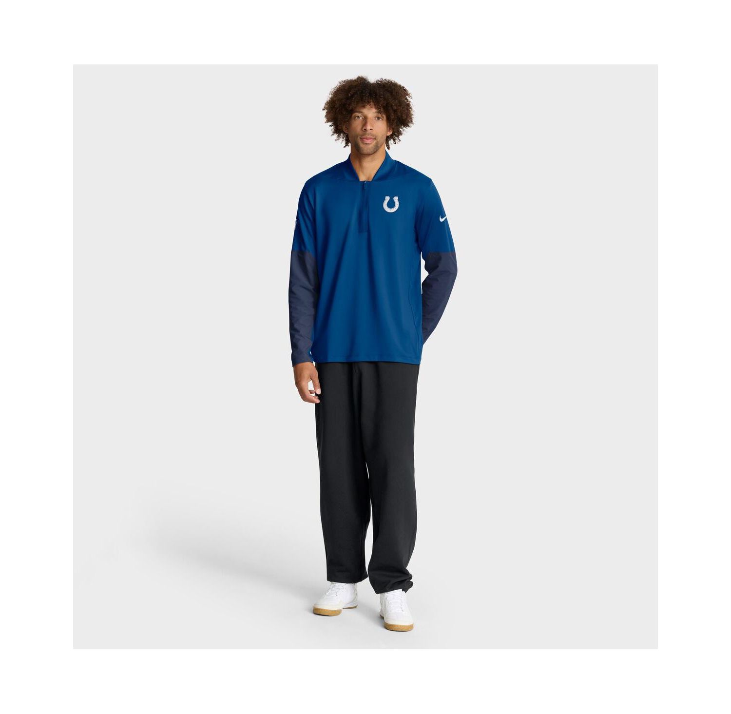 Men's Royal Indianapolis Colts Sideline Dri-FIT Half-Zip Pullover Sweatshirt