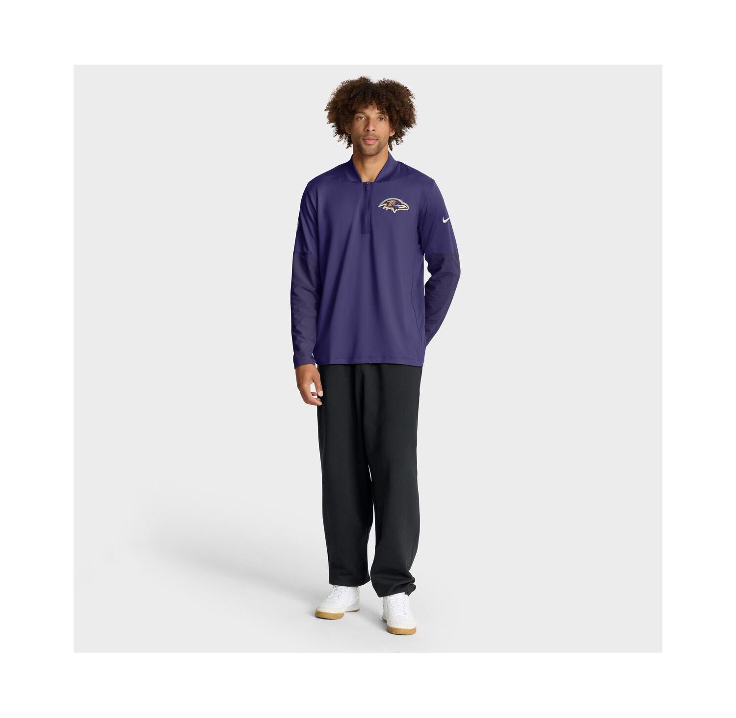 Men's Purple Baltimore Ravens Sideline Dri-FIT Half-Zip Pullover Sweatshirt