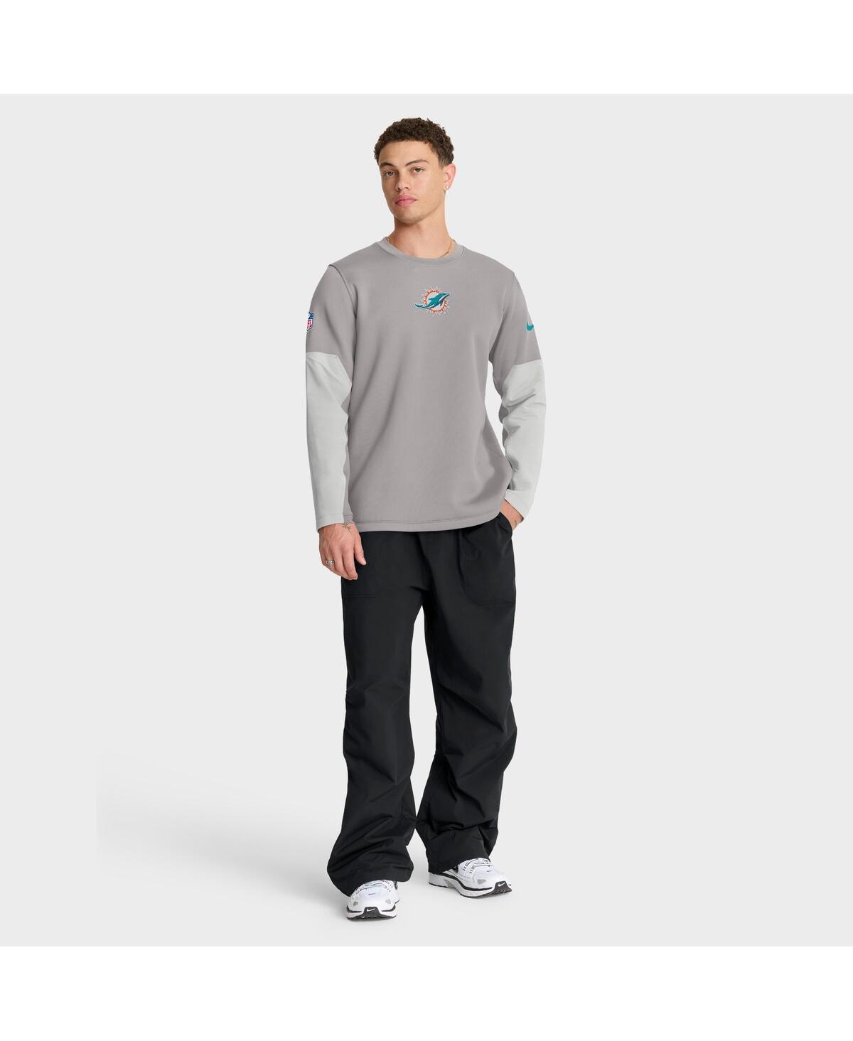 Nike Miami Dolphins Scripted To Win Sideline Coach  Men's Therma-fit Nfl Long-sleeve T-shirt In Gray