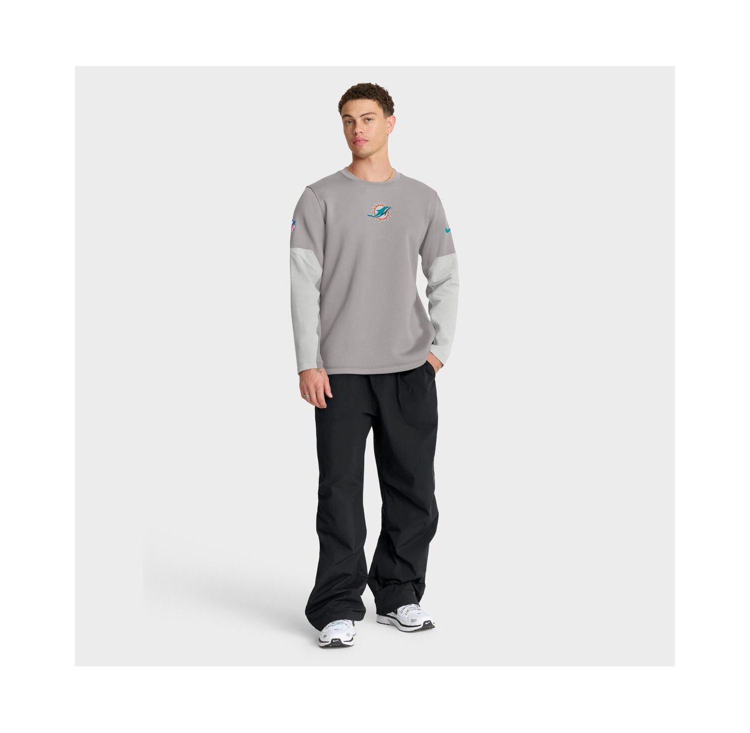 Men's Gray Miami Dolphins Sideline Scripted to Win Performance Long Sleeve T-Shirt