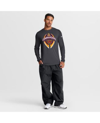 Men's Anthracite Washington Commanders Primetime Legend Icon Performance Long Sleeve T-Shirt