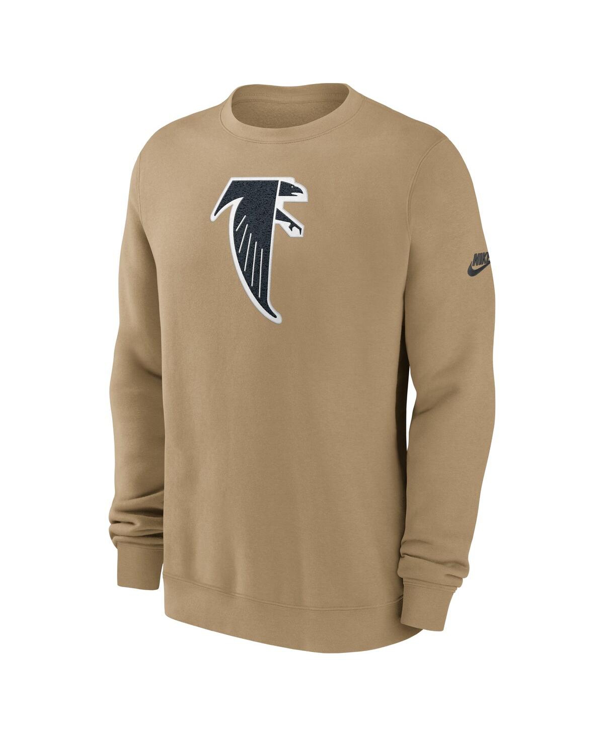 Nike Tan Atlanta Falcons Swing Pass Rewind Club Pullover Sweatshirt In Brown