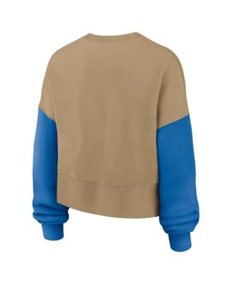 Women's Tan Detroit Lions Oversized Rewind Pullover Sweatshirt