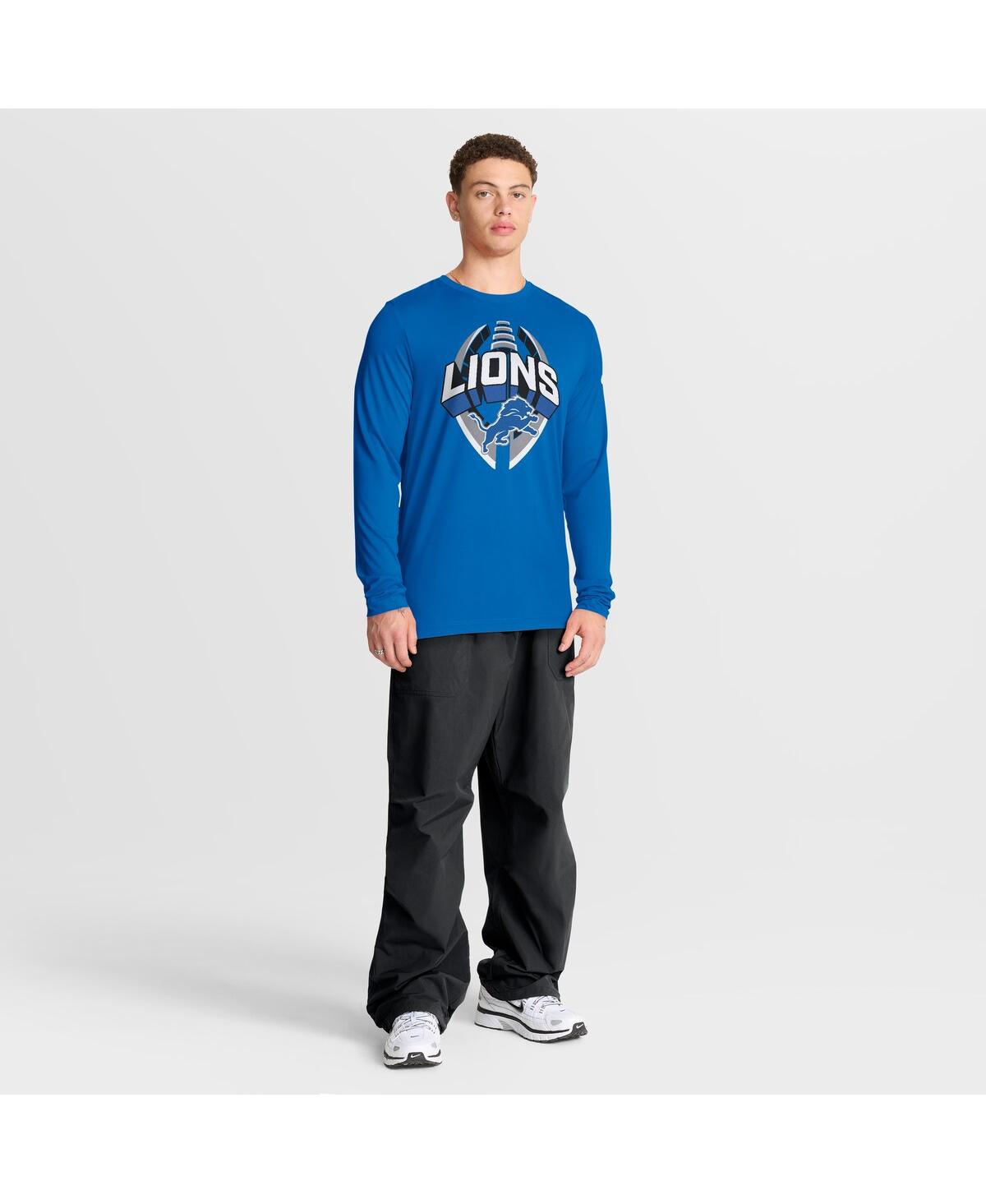 Nike Men's Blue Detroit Lions Primetime Legend Icon Performance Long Sleeve T-shirt In Blue