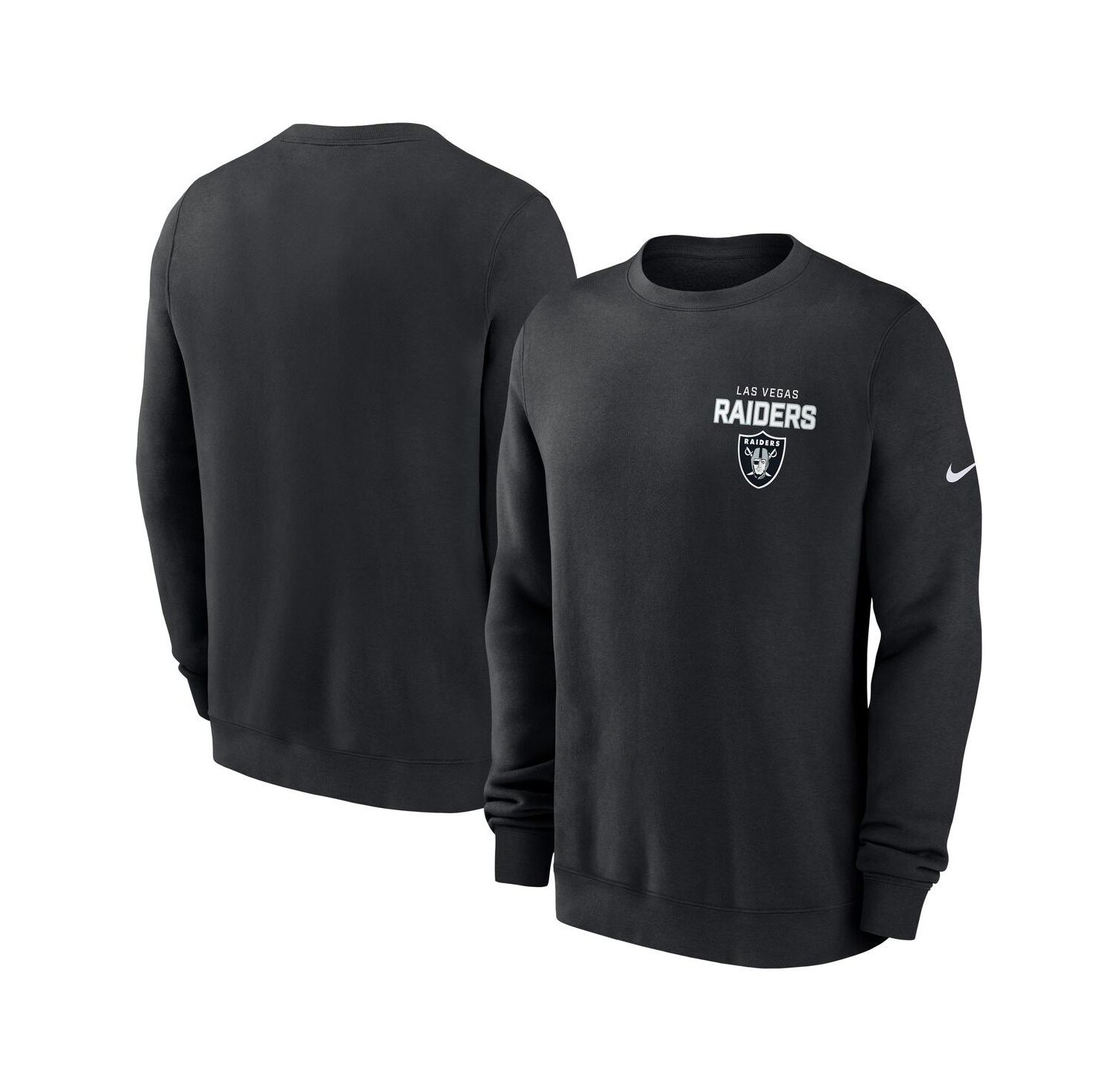 Men's Black Las Vegas Raiders Primetime Club Fleece Pullover Sweatshirt