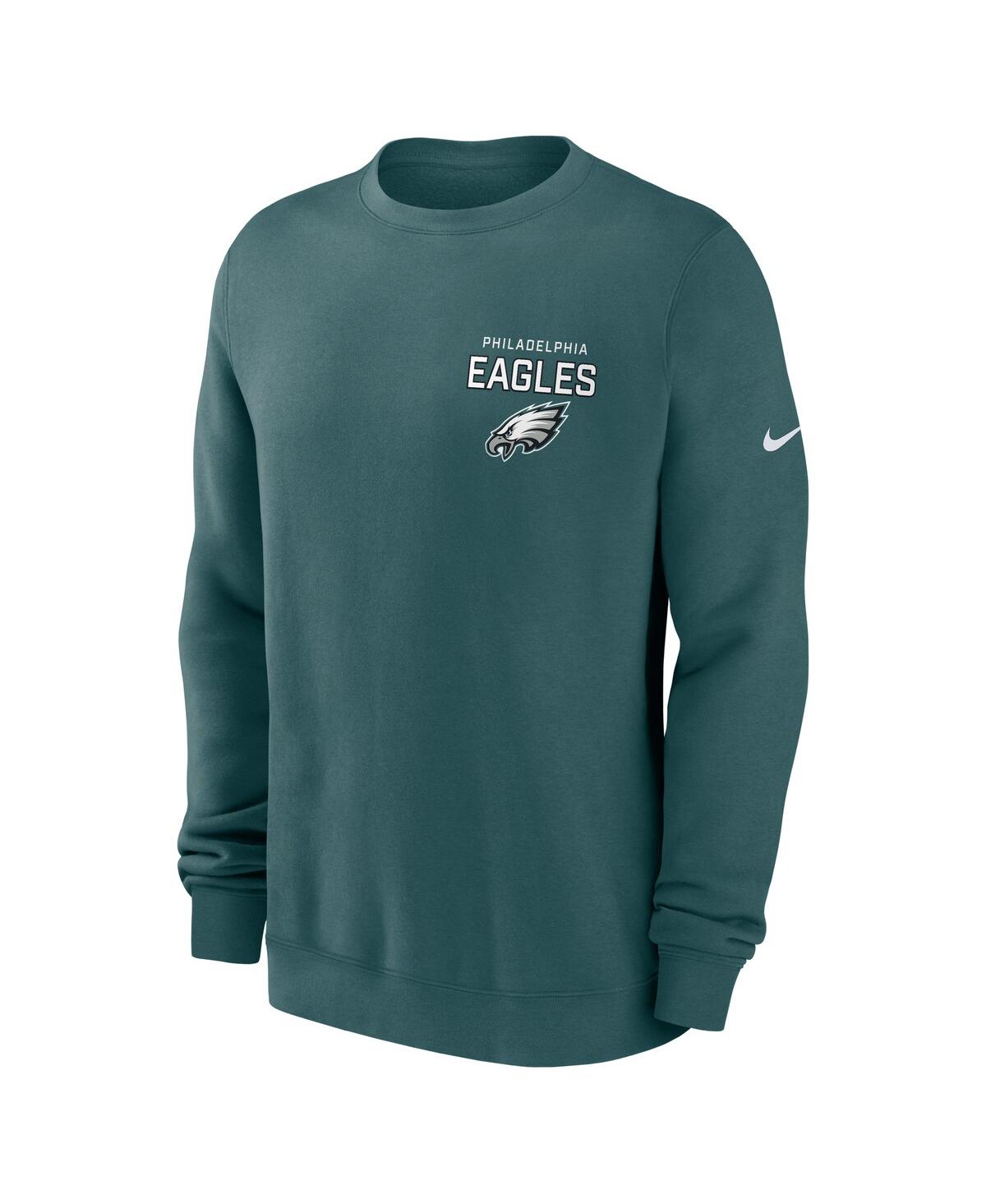 Nike Men's Midnight Green Philadelphia Eagles Primetime Club Fleece Pullover Sweatshirt In Green
