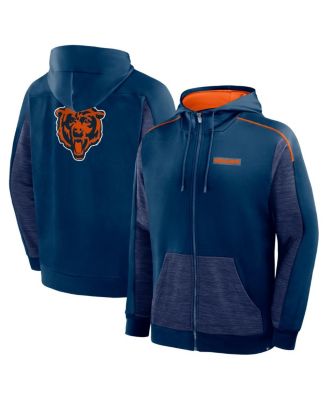 Fanatics - Men's Navy Chicago Bears Checkdown Pass Full-Zip Hoodie