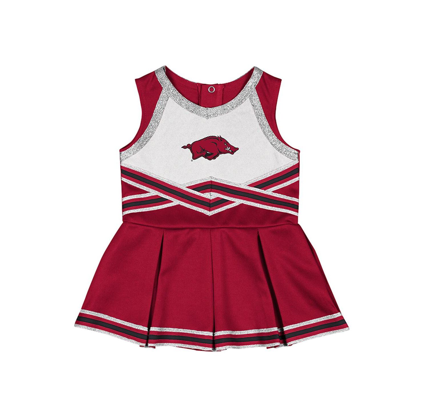 Girls Baby Boys and Girls Cardinal Arkansas Razorbacks Lollipop Park Cheer Dress