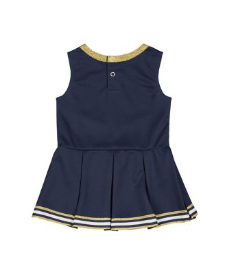 Girls Baby Boys and Girls Navy Michigan Wolverines Lollipop Park Cheer Dress