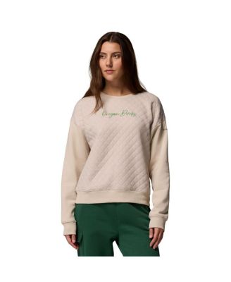 Columbia - Women's Beige Oregon Ducks Collegiate Hart Mountain™ Quilted Sweatshirt