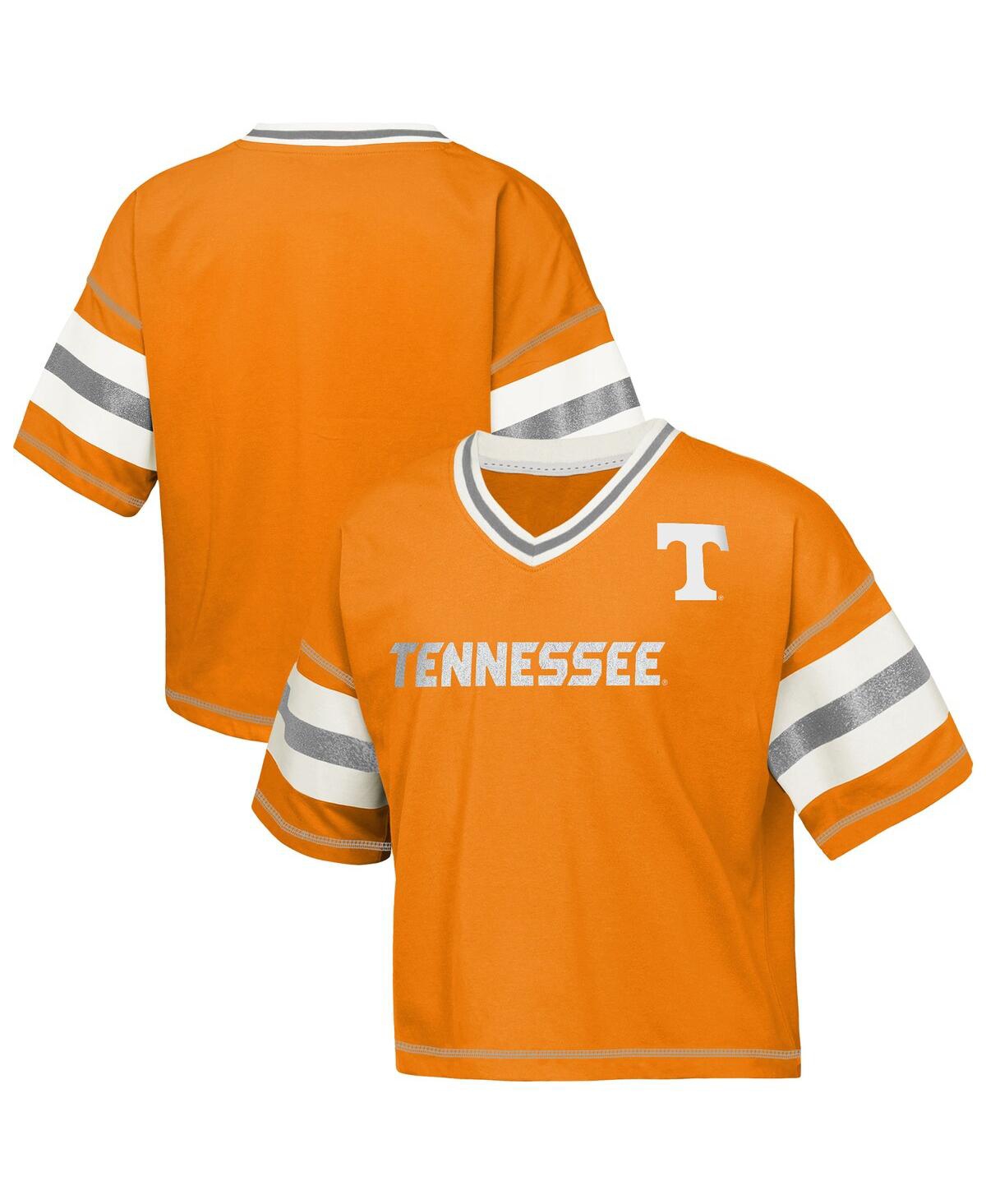 Outerstuff Big Girls Tennessee Orange Volunteers Gridiron Jersey V-Neck T-Shirt