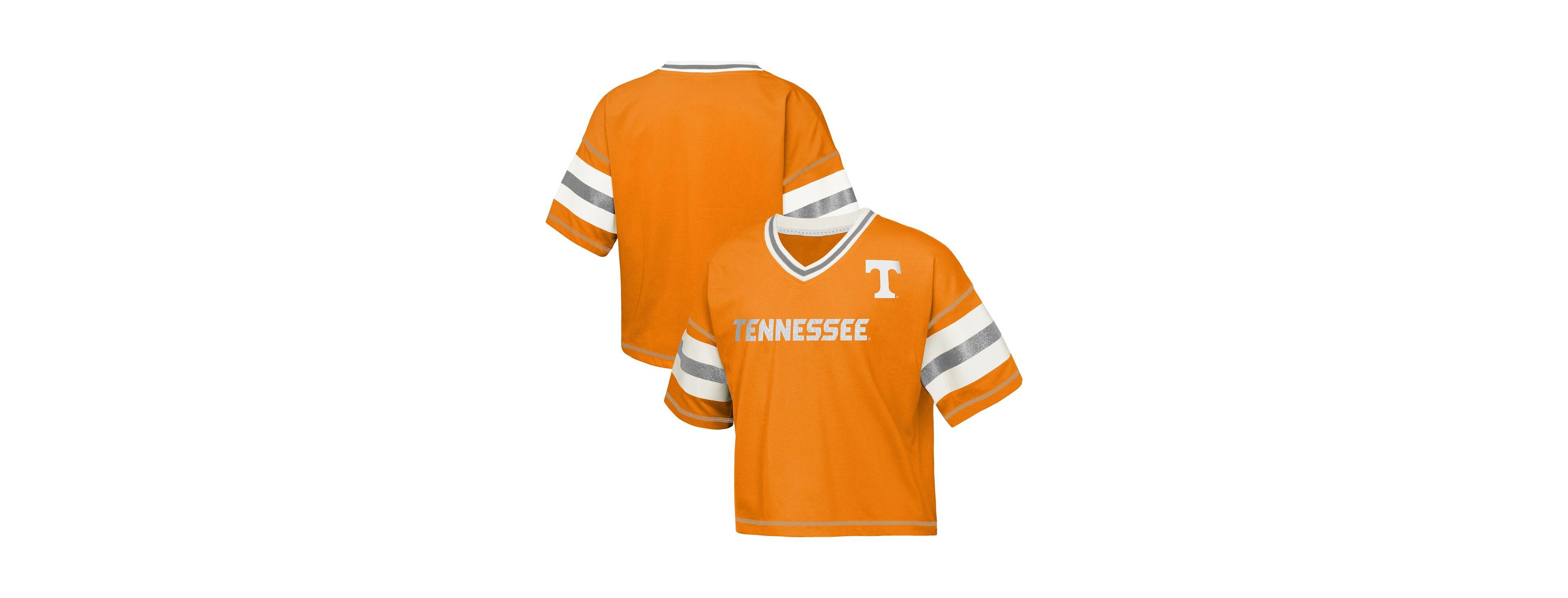 Outerstuff Big Girls Tennessee Orange Volunteers Gridiron Jersey V-Neck T-Shirt