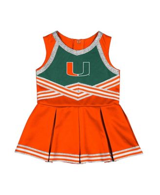 Girls Baby Boys and Girls Orange Miami Hurricanes Lollipop Park Cheer Dress