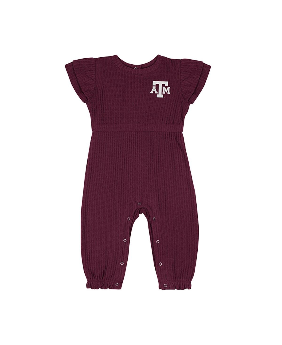 Colosseum Baby Boys And Girls Maroon Texas A&m Aggies Beautopia Waffle Knit Romper In Burgundy