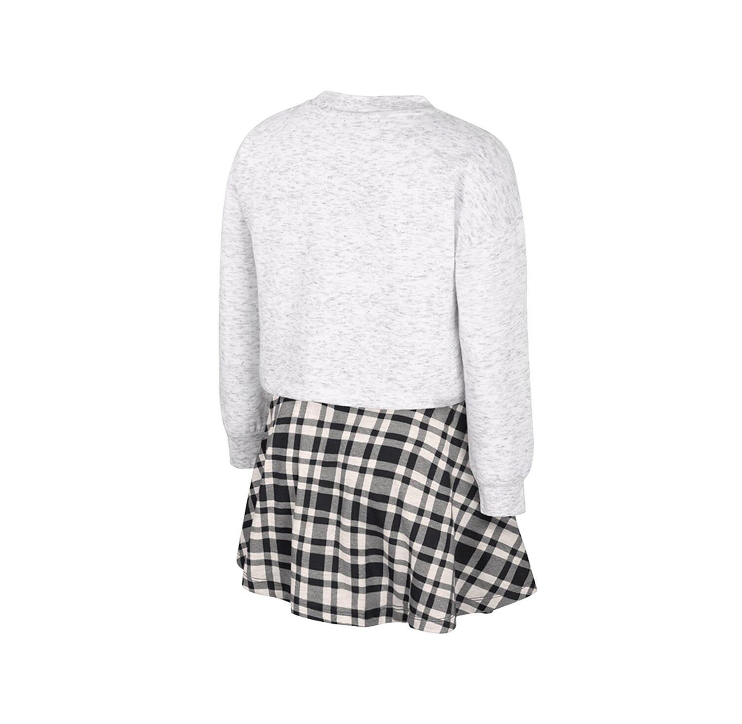 Big Girls 2-Piece Gray Iowa Hawkeyes Marceline Plaid Skirt and Top Set