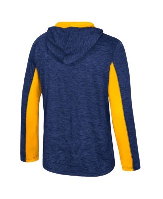 Men's Navy West Virginia Mountaineers Always Sunny Quarter-Zip Hoodie