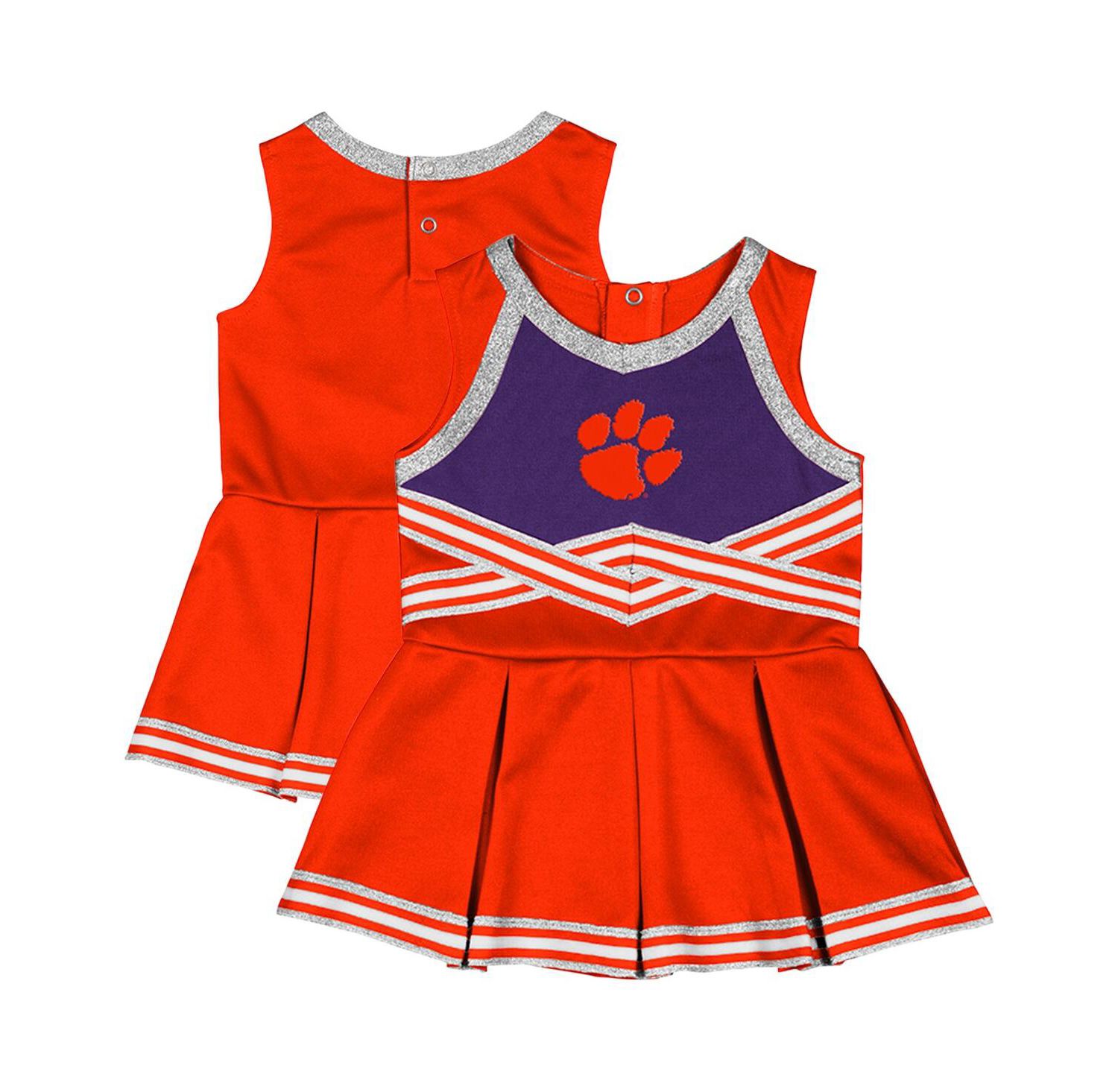 Girls Baby Boys and Girls Orange Clemson Tigers Lollipop Park Cheer Dress