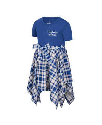 Girls Toddler Royal Kentucky Wildcats Marceline Plaid Dress