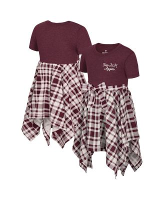 Colosseum - Girls Toddler Maroon Texas A&M Aggies Marceline Plaid Dress
