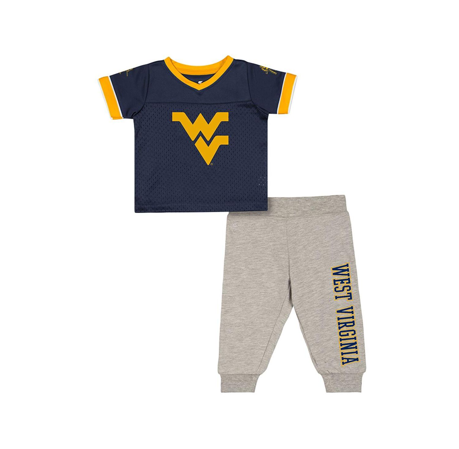 Baby Boys and Girls Newborn 2-Piece West Virginia Mountaineers Nothing but the Hits Football Set