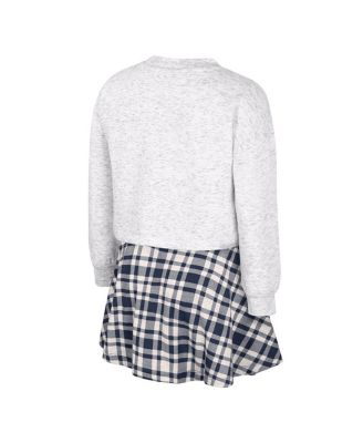 Big Girls 2-Piece Gray Notre Dame Fighting Irish Marceline Plaid Skirt and Top Set