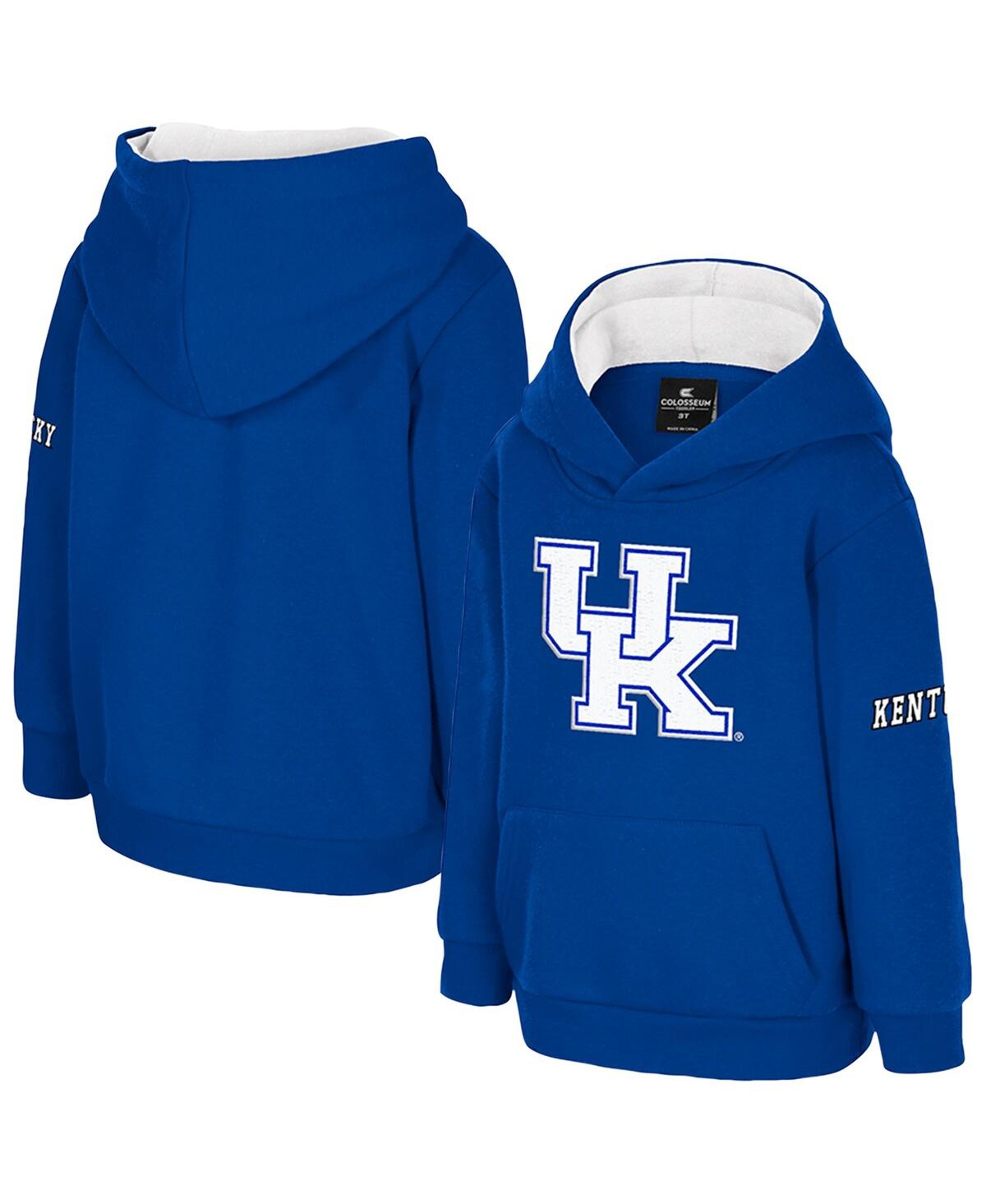Colosseum Babies' Toddler Royal Kentucky Wildcats Big Logo Volume Fleece Pullover Hoodie In Blue