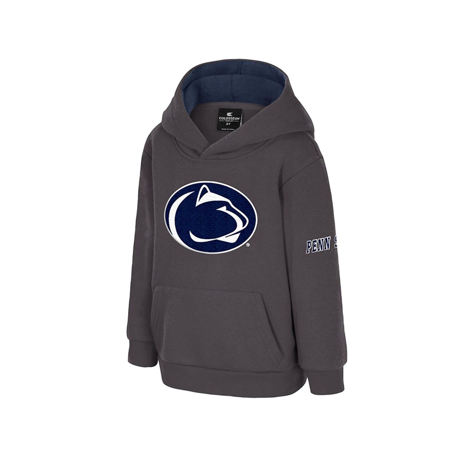 Toddler Charcoal Penn State Nittany Lions Big Logo Volume Fleece Pullover Hoodie