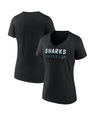 Fanatics - Women's Black San Jose Sharks V-Neck T-Shirt