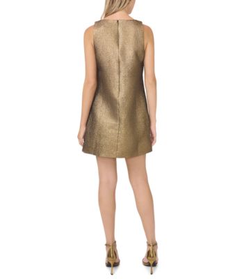 Women's Metallic Scoop Neck Shift Dress