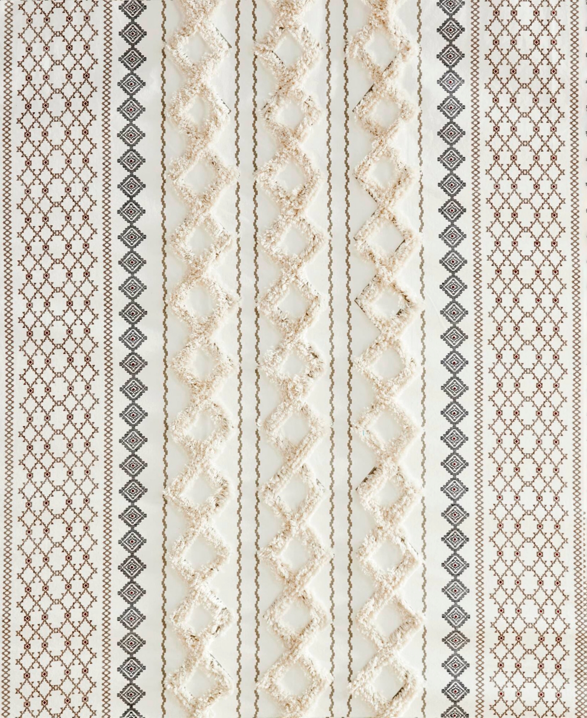 Ink+Ivy Imani Stripe Cotton Chenille Shower Curtain, 72" x