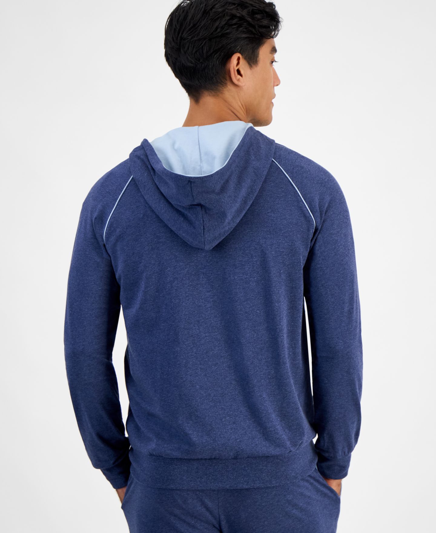 Мужское худи BOSS Mix and Match Logo Full-Zip, цвет: Синий — фото 4