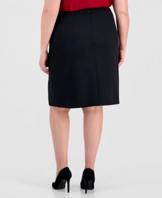 Plus Size Stretch Crepe A-Line Skirt